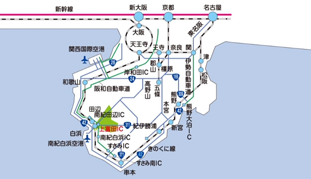 上富田町への交通アクセス